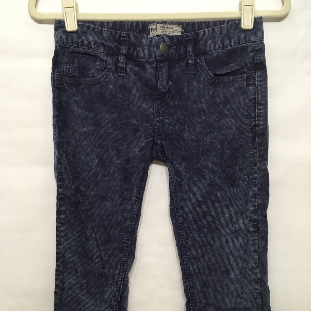 FREE PEOPLE SKINNY CORDUROY WASHED OUT SLIM JEANS